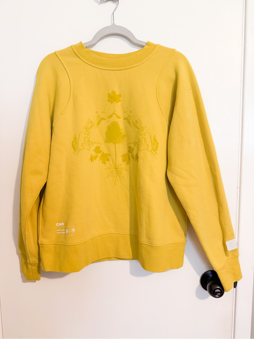 lululemon athletica Yellow Crewneck Tee with Subtle Graphic